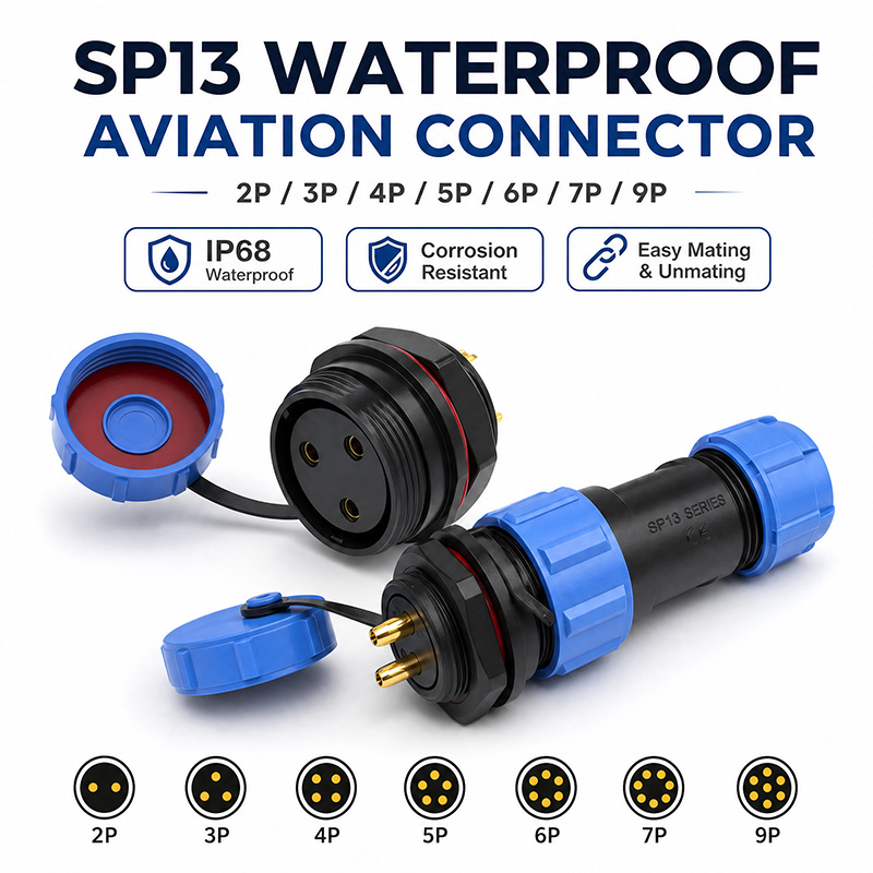 Aviator Connector Kit - IP68 SP13 Aviation Plug Socket Waterproof