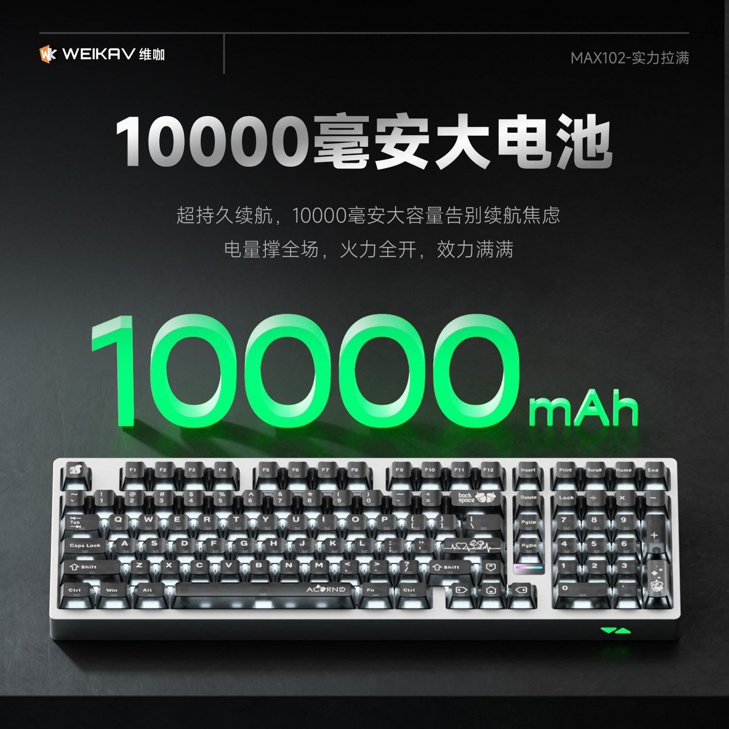 Weika Max102 Aluminum Case Wir - Gaming Keyboard Esports review and price