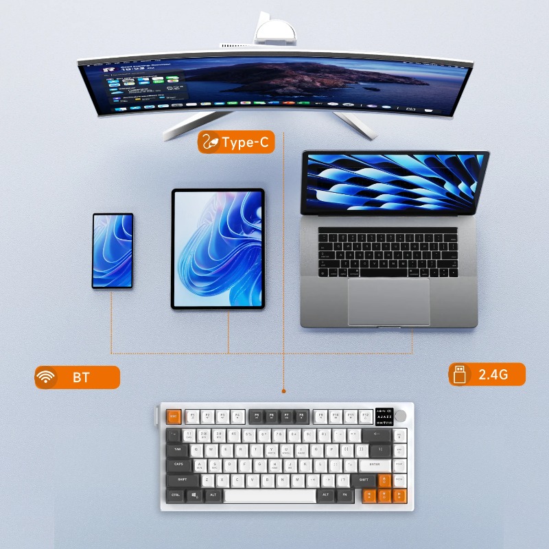 AJAZZ AF82 75% Tri-Mode Keyboa - Keyboard Gaming Mac review and price