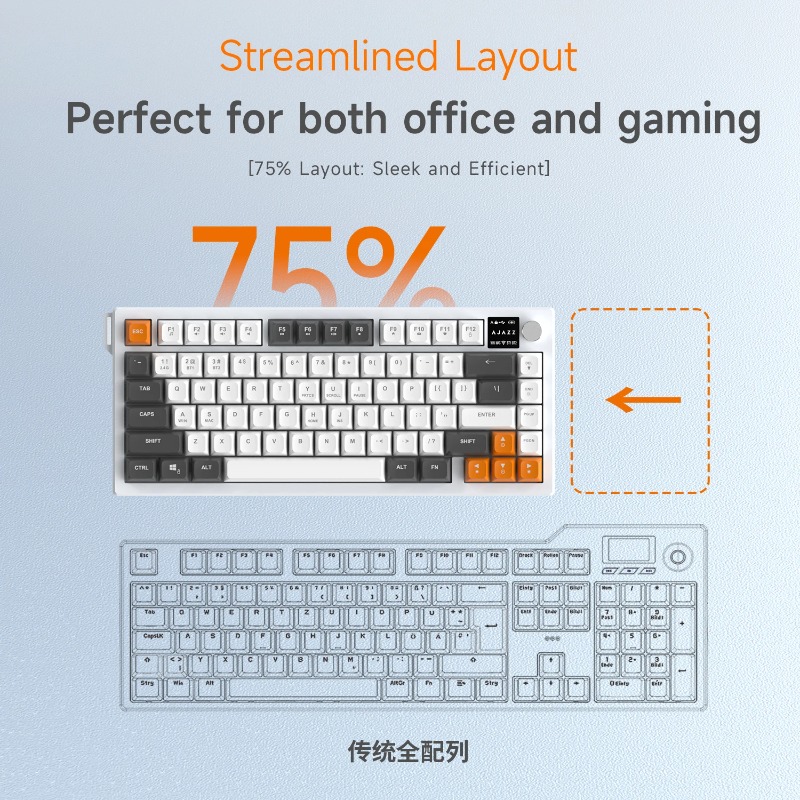 AJAZZ AF82 75% Tri-Mode Keyboa - Keyboard Gaming Mac review and price