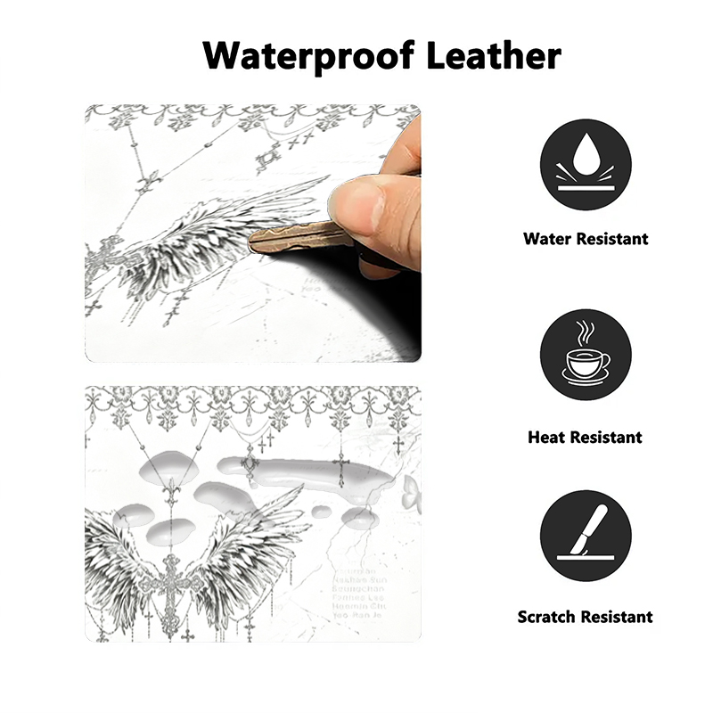 Leather Mousepad Black White A - Gaming Keyboard Esports review and price