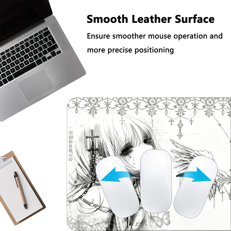 Leather Mousepad Black White A - Gaming Keyboard Esports review and price